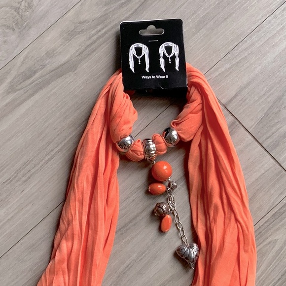 🧡 NWT Scarf and Neck Wrap Necklace. Such a fun accent. - Picture 3 of 8
